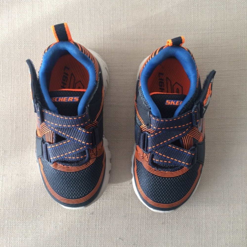 Skechers Blue and Orange Kids Light Up Shoes - Picture 2 of 8